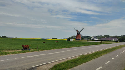 Windmühle an einer Landstraße